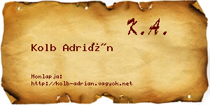 Kolb Adrián névjegykártya